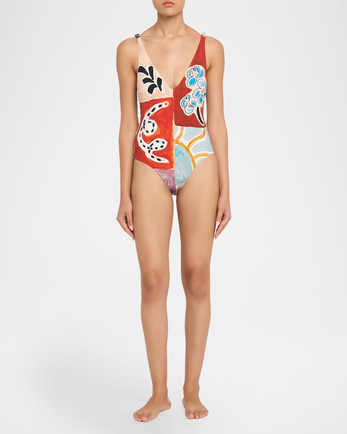 ALEMAIS Michelle V-Neck One-Piece Swimsuit