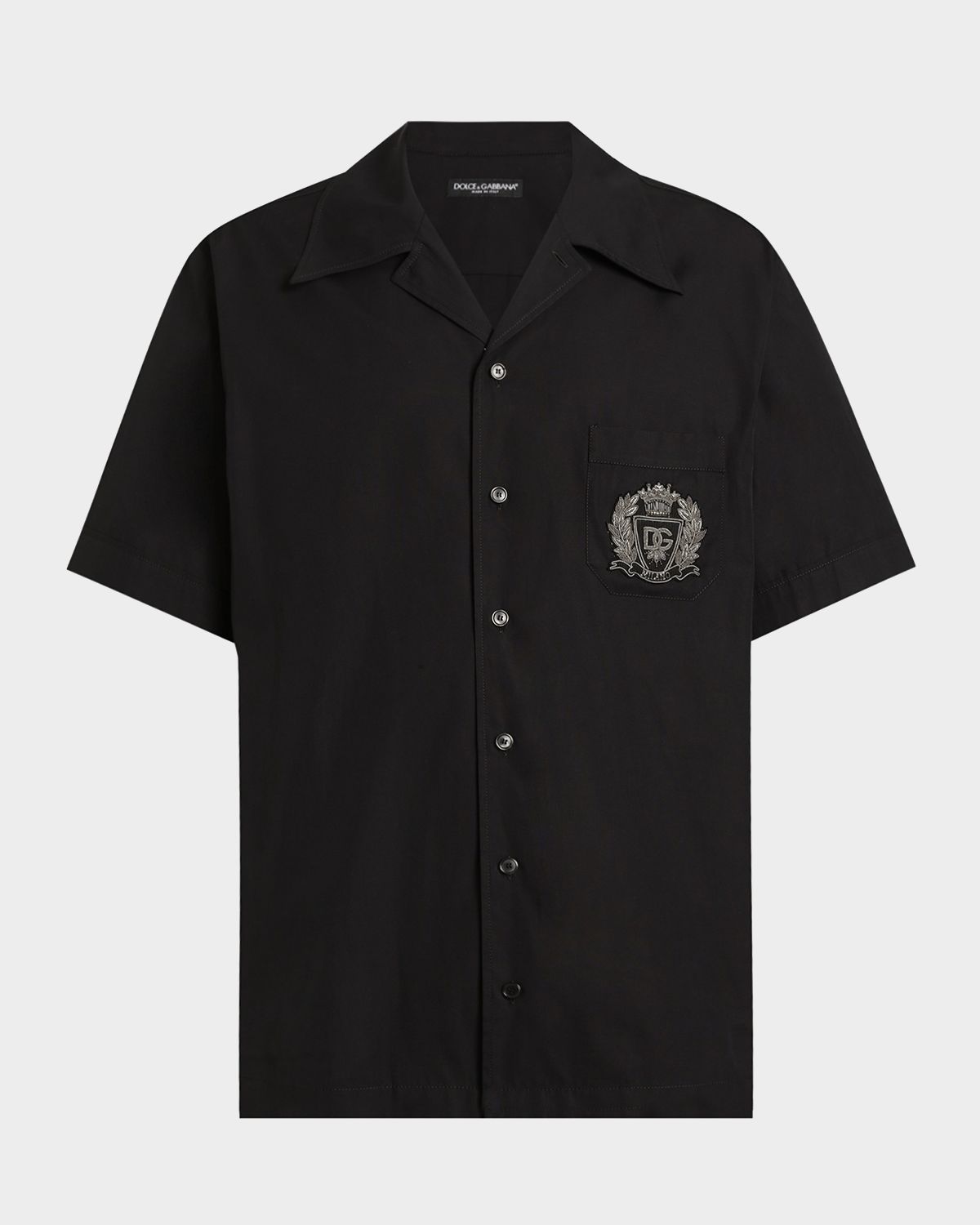 Dolce & Gabbana Men 's Hawaii Cotton Emblem Short-Sleeve Shirt