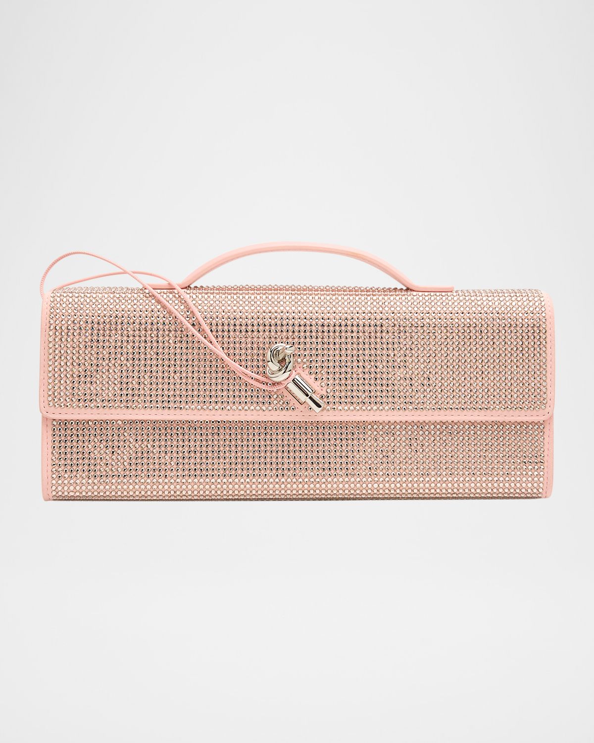 Bottega Veneta Andiamo Crystal Leather Clutch Bag