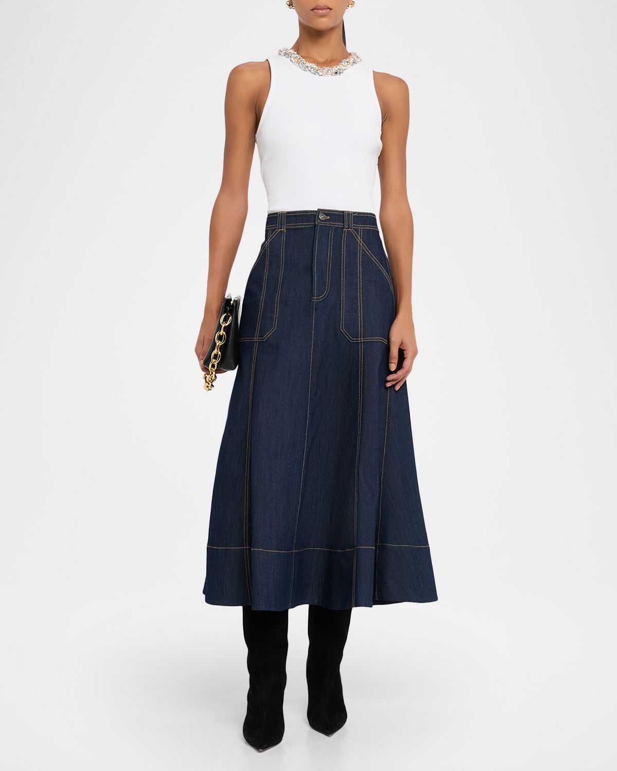 Cinq a Sept Benji Denim Maxi Skirt