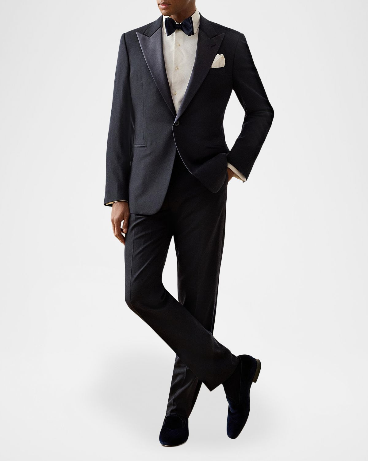 Ralph Lauren Purple Label Men 's Barathea Satin-Lapel Wool Single-Breasted Suit | Thumbnail 2