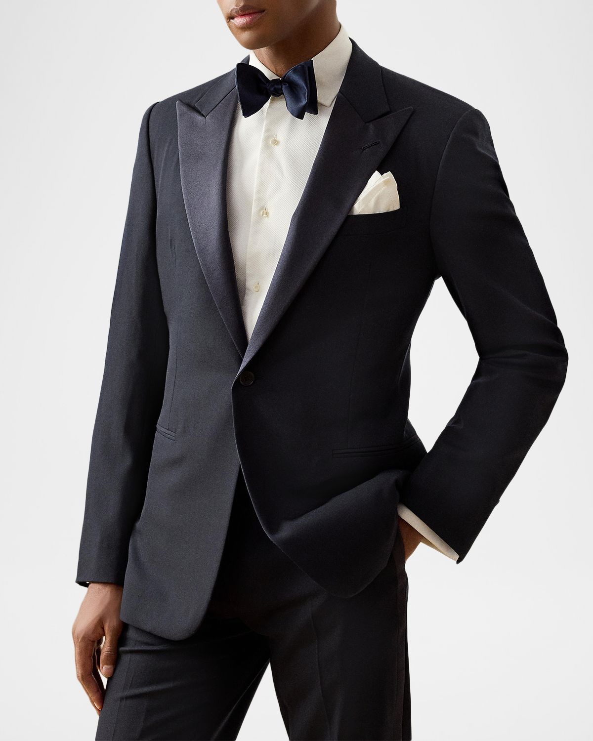 Ralph Lauren Purple Label Men 's Barathea Satin-Lapel Wool Single-Breasted Suit | Thumbnail 4