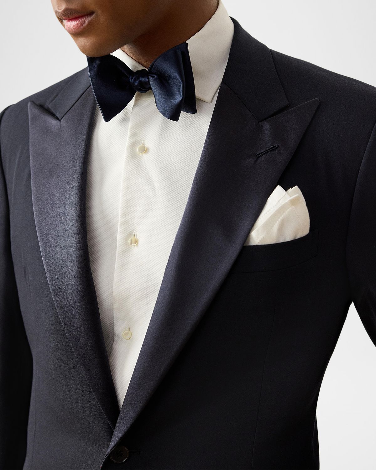 Ralph Lauren Purple Label Men 's Barathea Satin-Lapel Wool Single-Breasted Suit | Thumbnail 5
