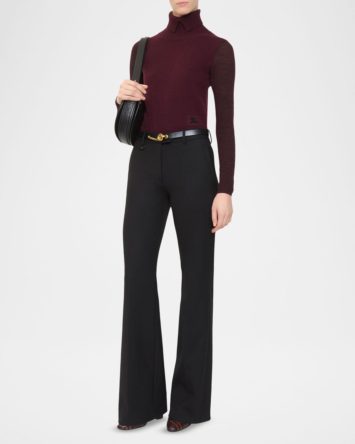 Burberry Tessa Wool-Twill Bootcut Pants