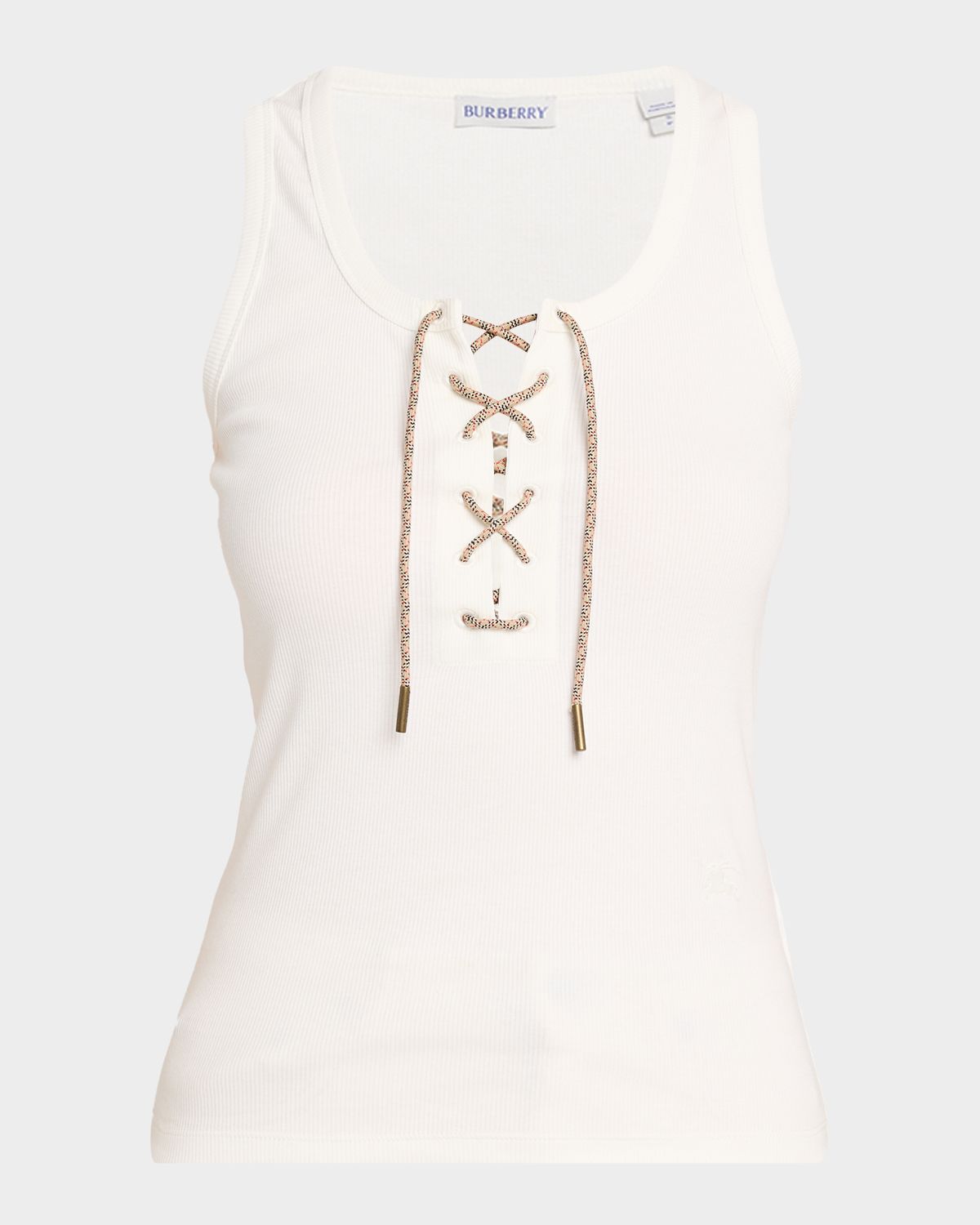 Burberry Cleo Lace-Up Rib Tank Top