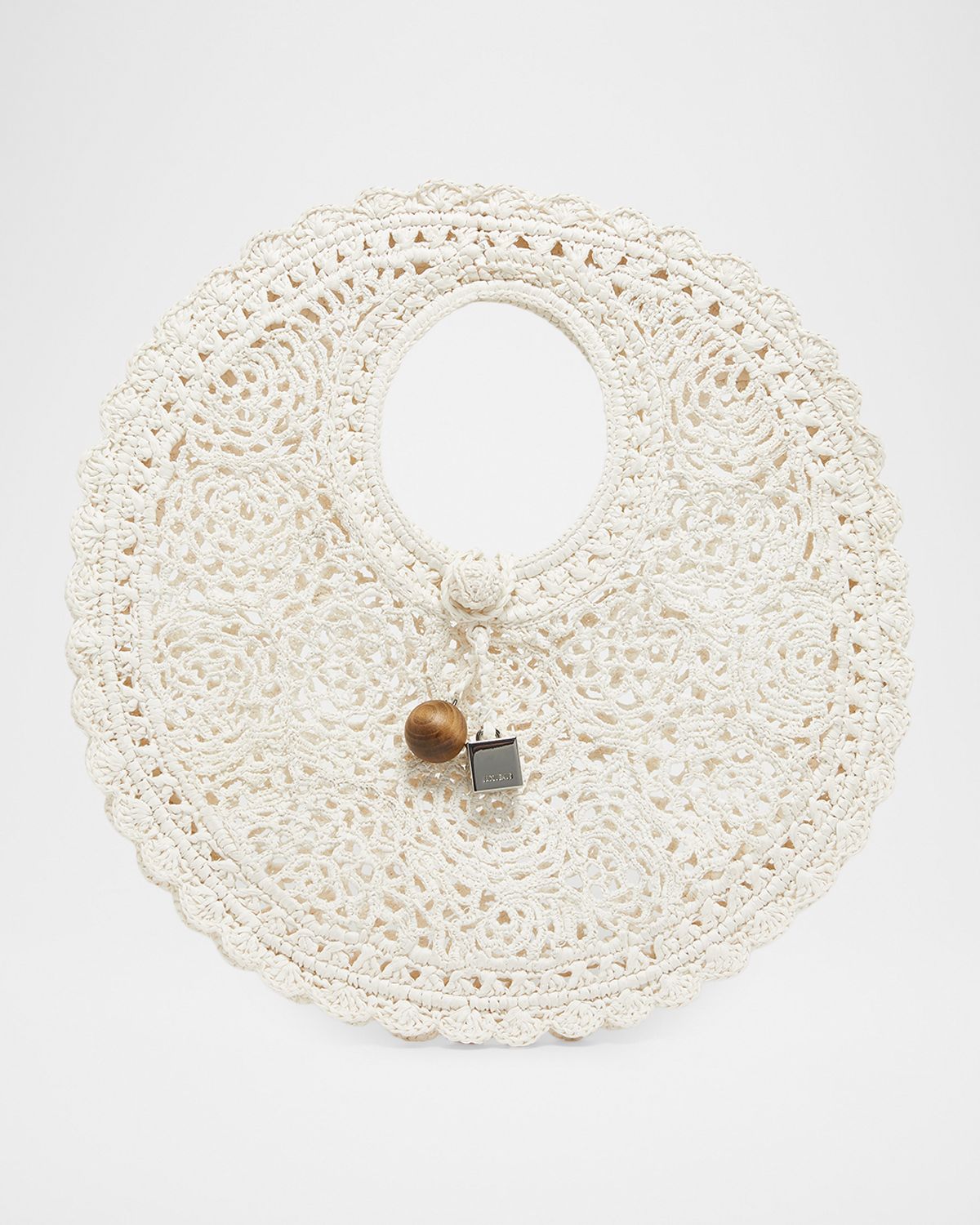 Jacquemus Le Petite Crochet Raffia Lace Top-Handle Bag