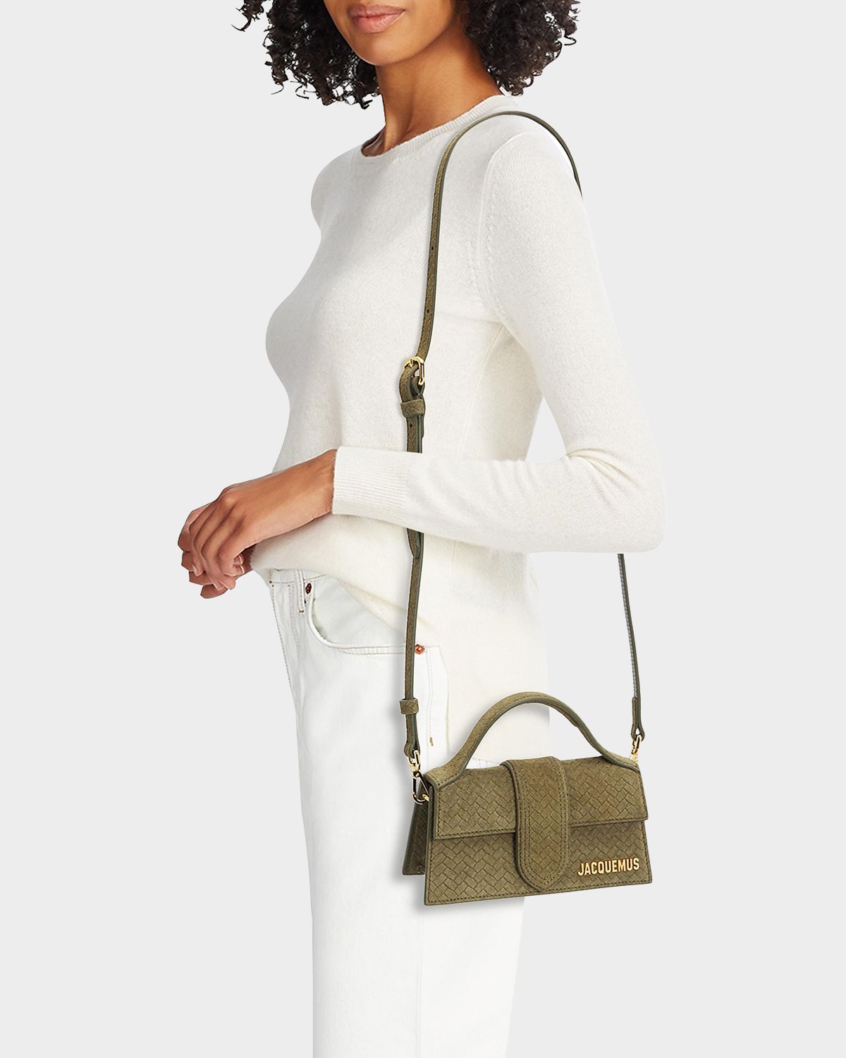 Jacquemus The Bambino Herringbone Suede Top-Handle Bag | Thumbnail 7