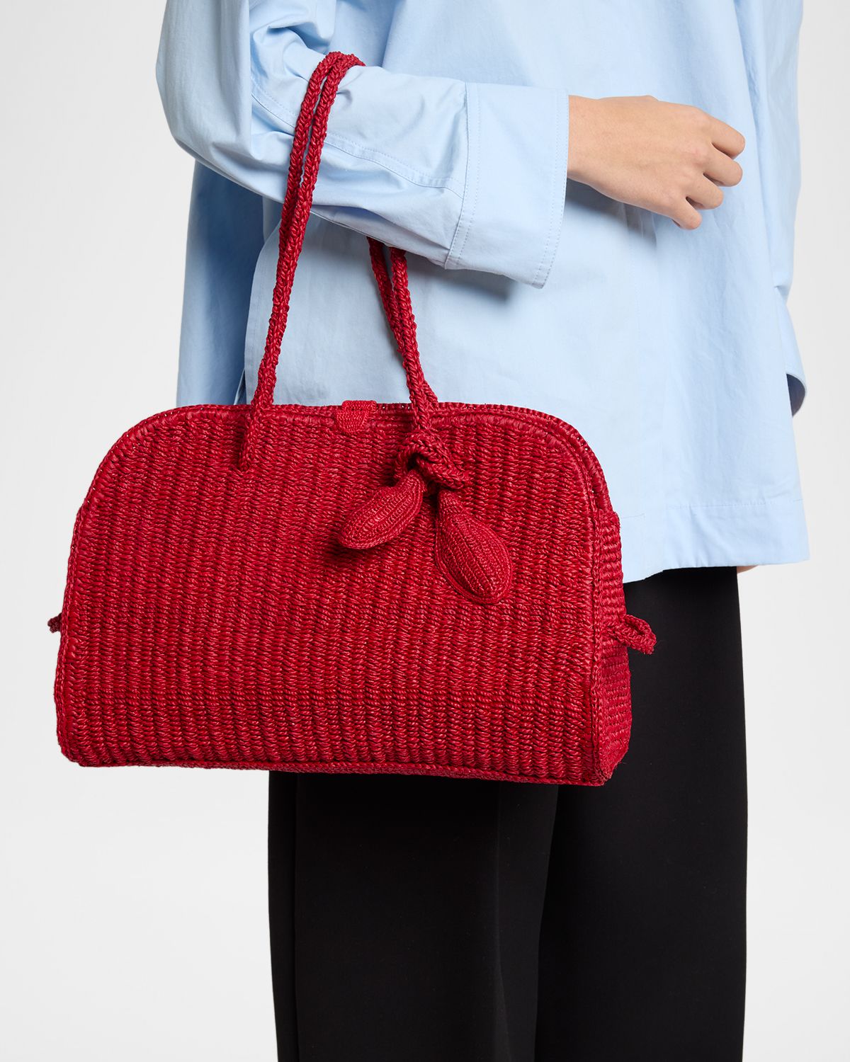 Jacquemus Le Turismo Raffia Top-Handle Bowler Bag | Thumbnail 11