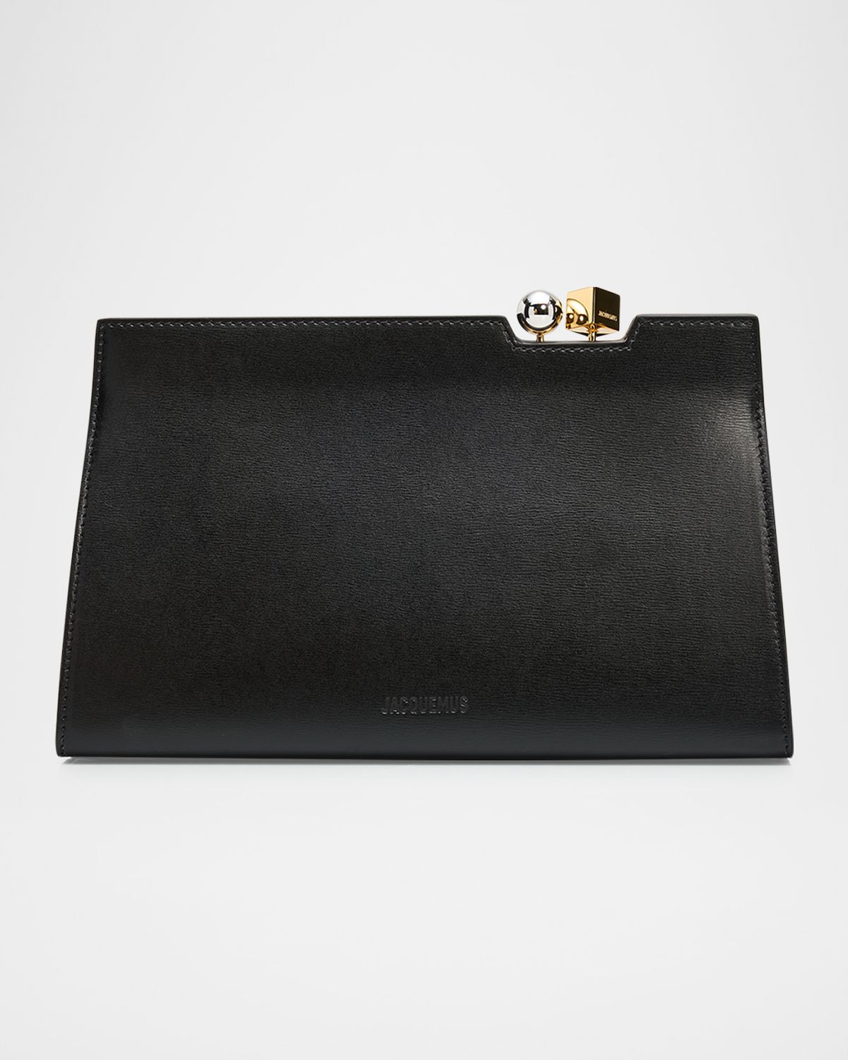 Jacquemus Le Salon Rond Carre Leather Clutch Bag
