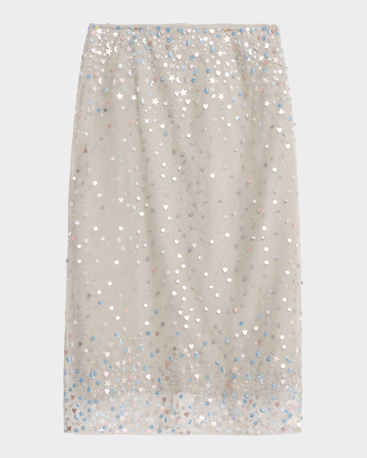 BERNADETTE Roxane Embellished Silk Midi Skirt