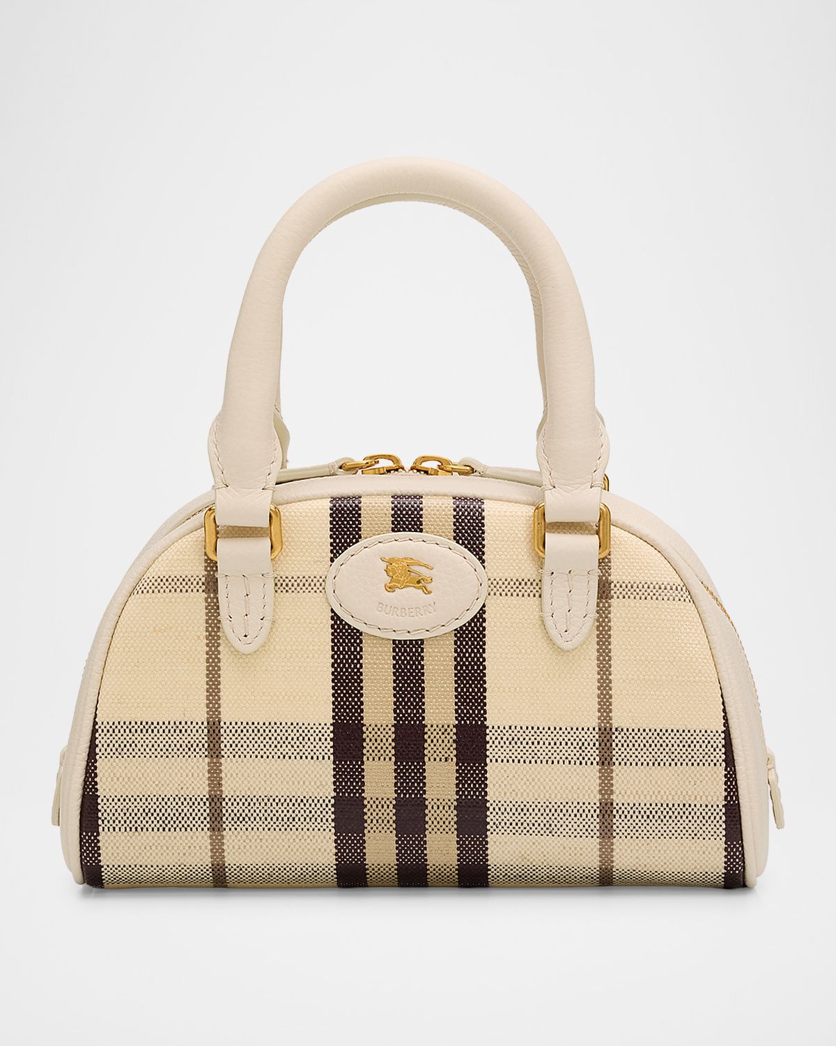 Burberry Highlands Mini Check Top Handle Bowling Bag