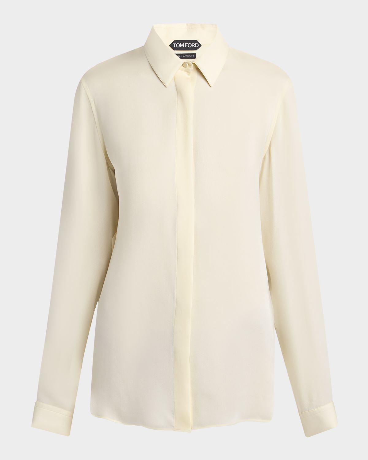 TOM FORD Washed Silk Georgette Button-Down Shirt