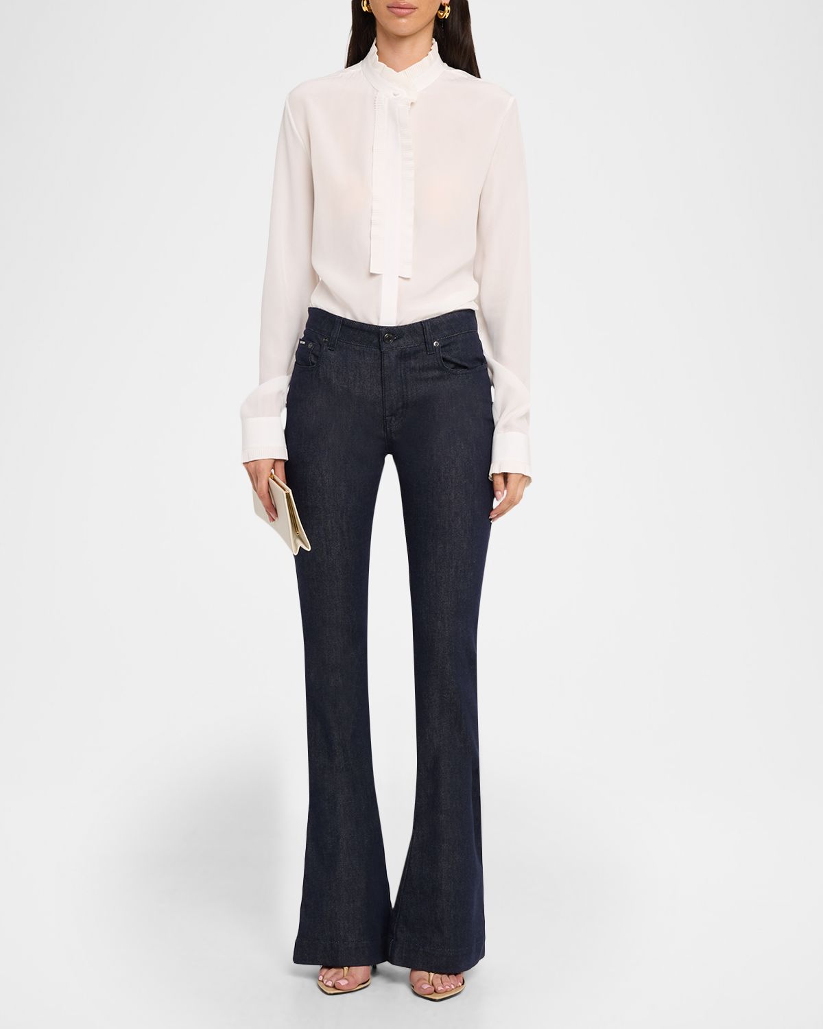 TOM FORD Silk Crepe de Chine Button-Front Blouse