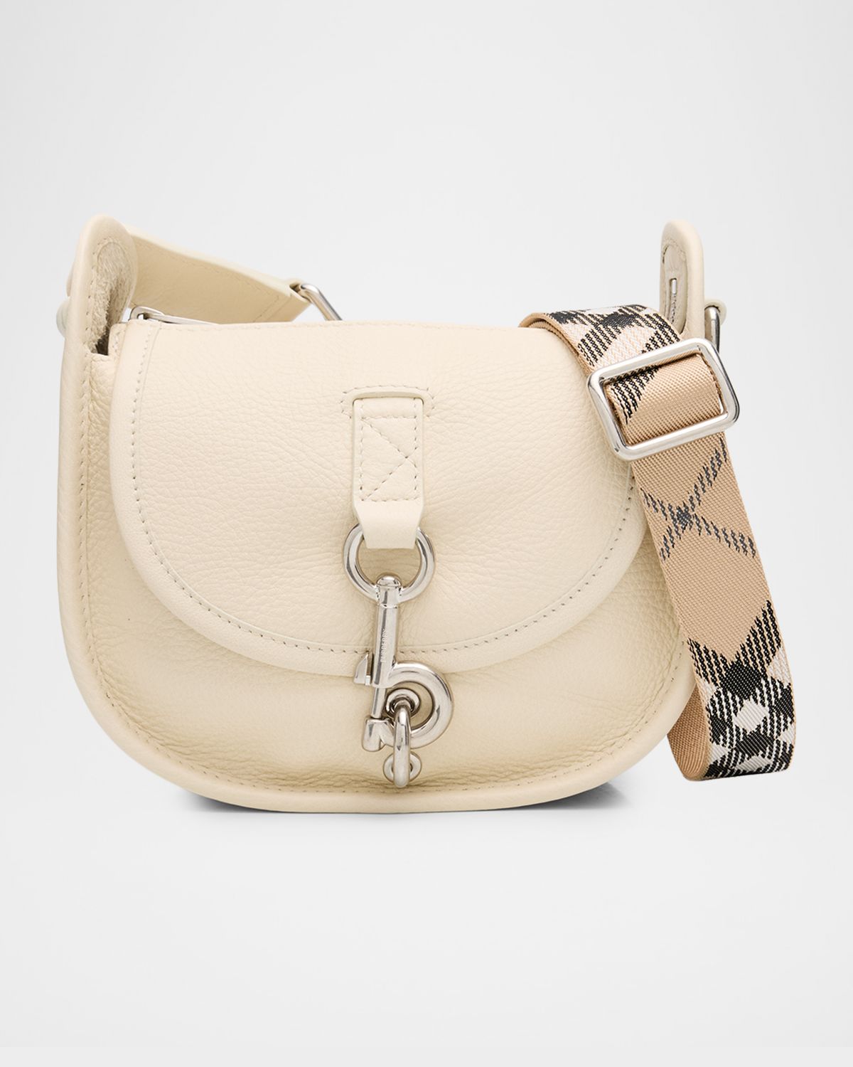Burberry Mini B Clip Leather Messenger Bag