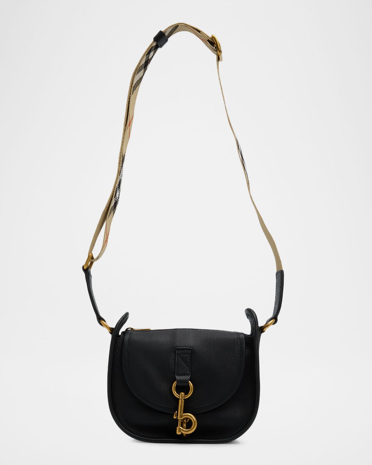 Burberry Mini B Clip Leather Messenger Bag