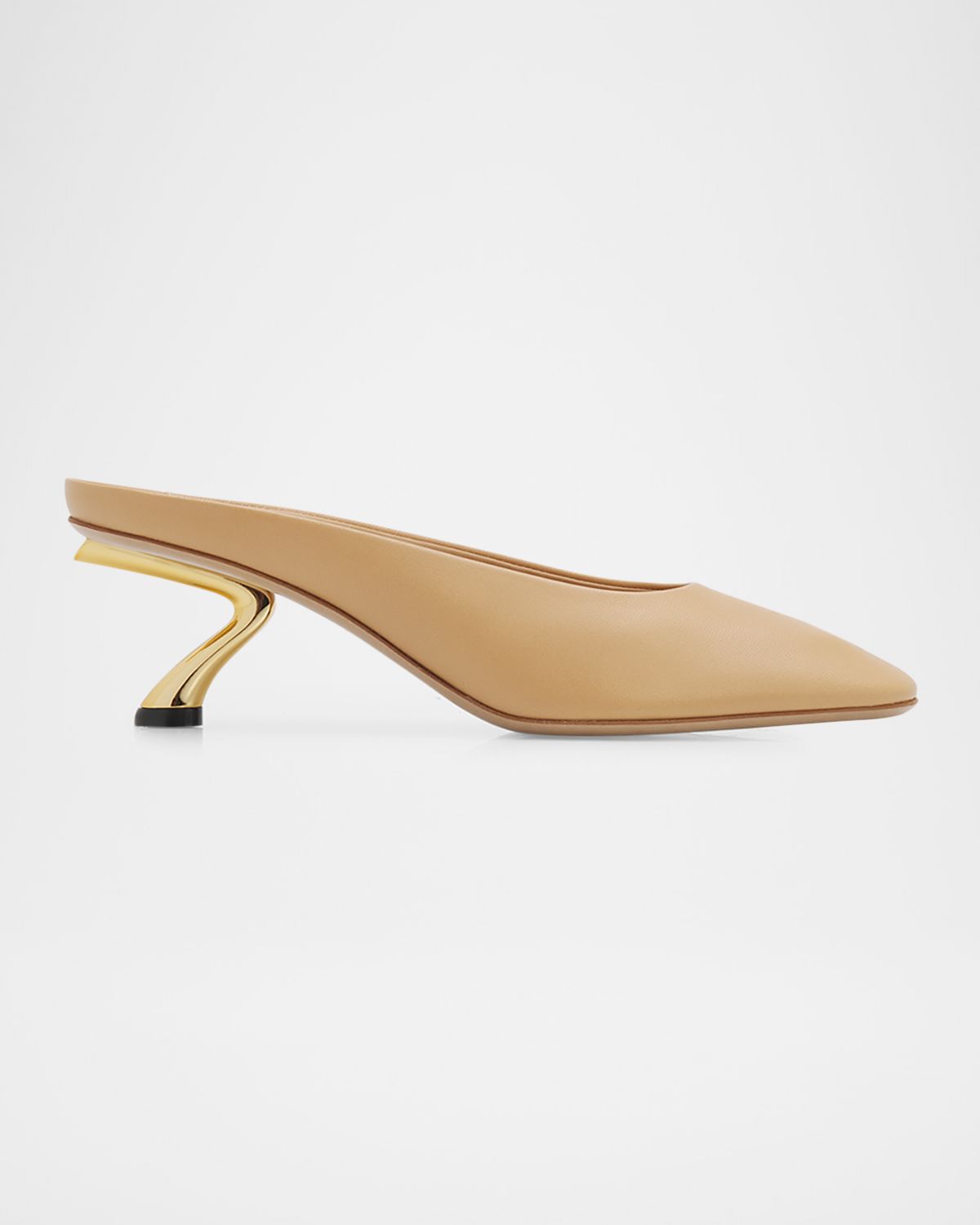 Ferragamo 55mm Safi Leather S-Shaped Heel Mules