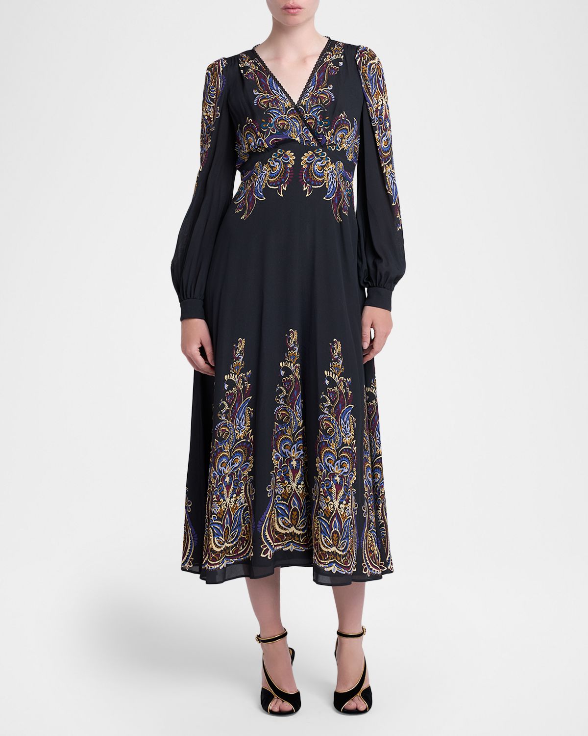 Etro Paisley Silk Midi Dress