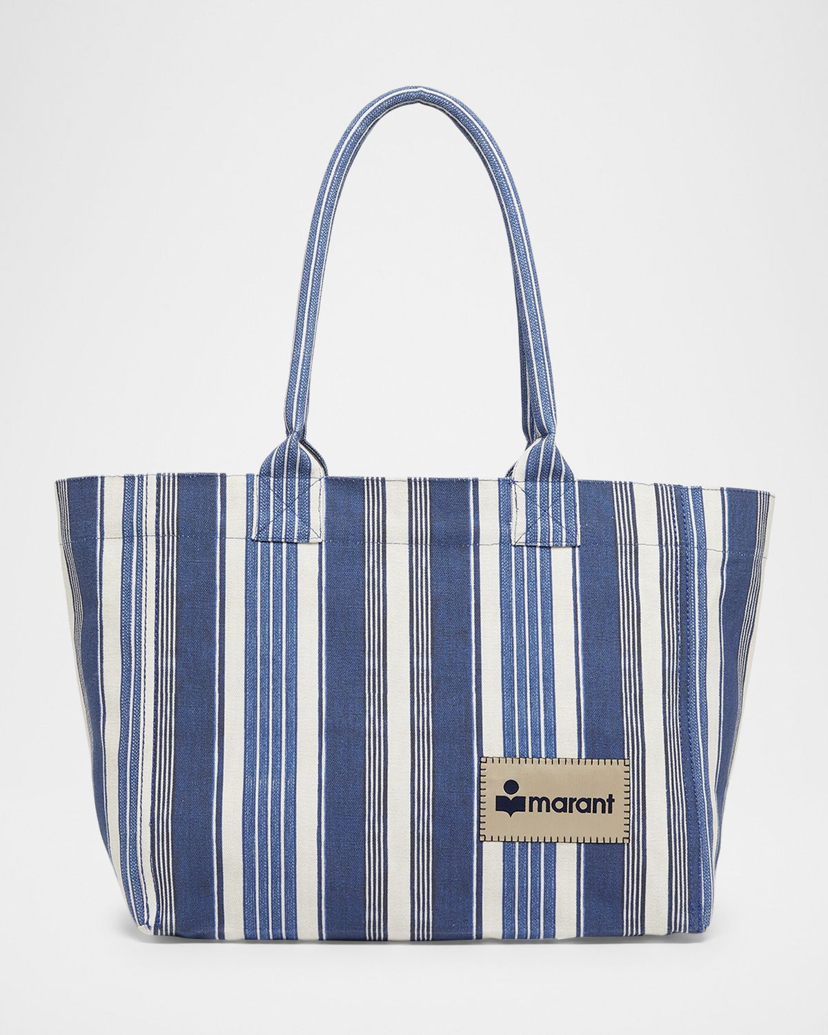 Isabel Marant Yenky Striped Cotton Canvas Tote Bag