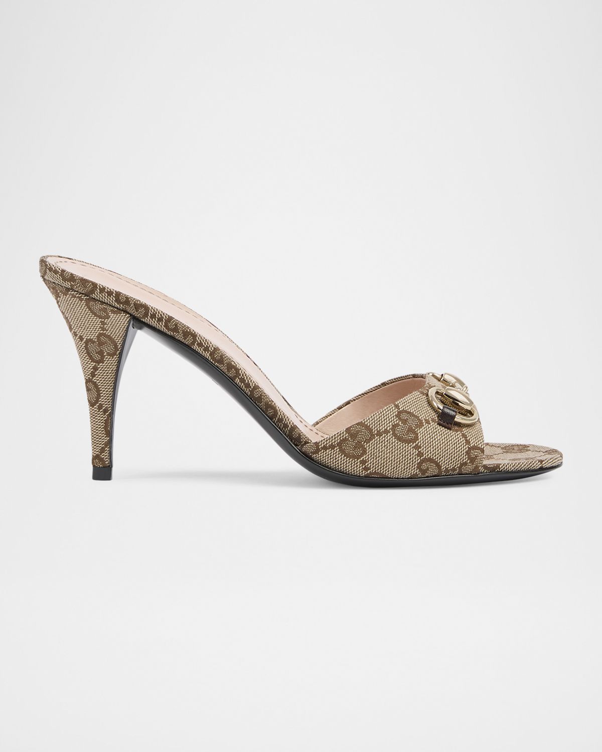 Gucci 85mm Erin GG Monogram Canvas Mules