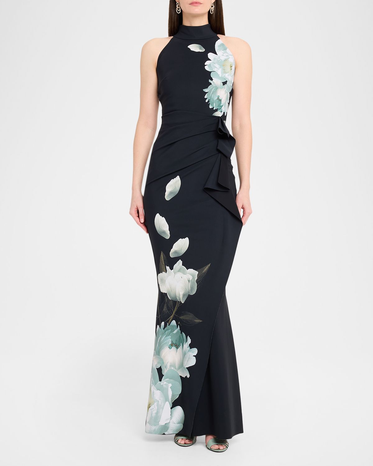 Chiara Boni La Petite Robe Gudrum Floral-Print Jersey Mermaid Gown