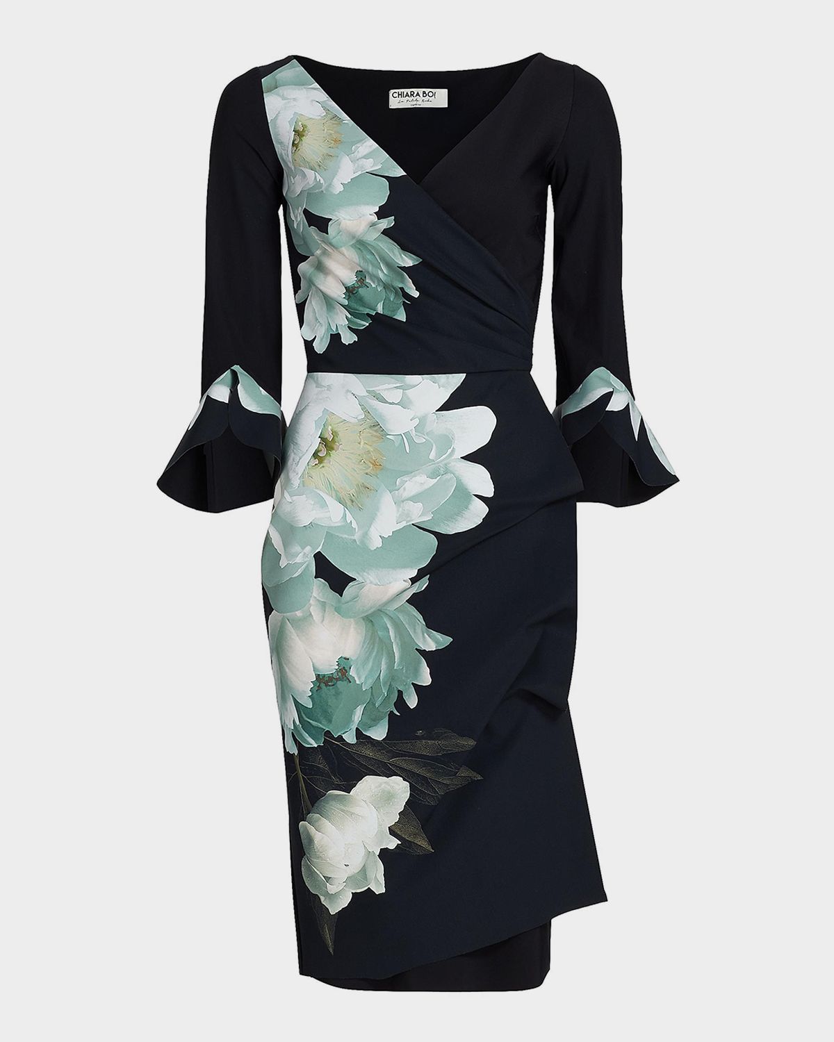 Chiara Boni La Petite Robe Triana Floral-Print Surplice Bodycon Dress