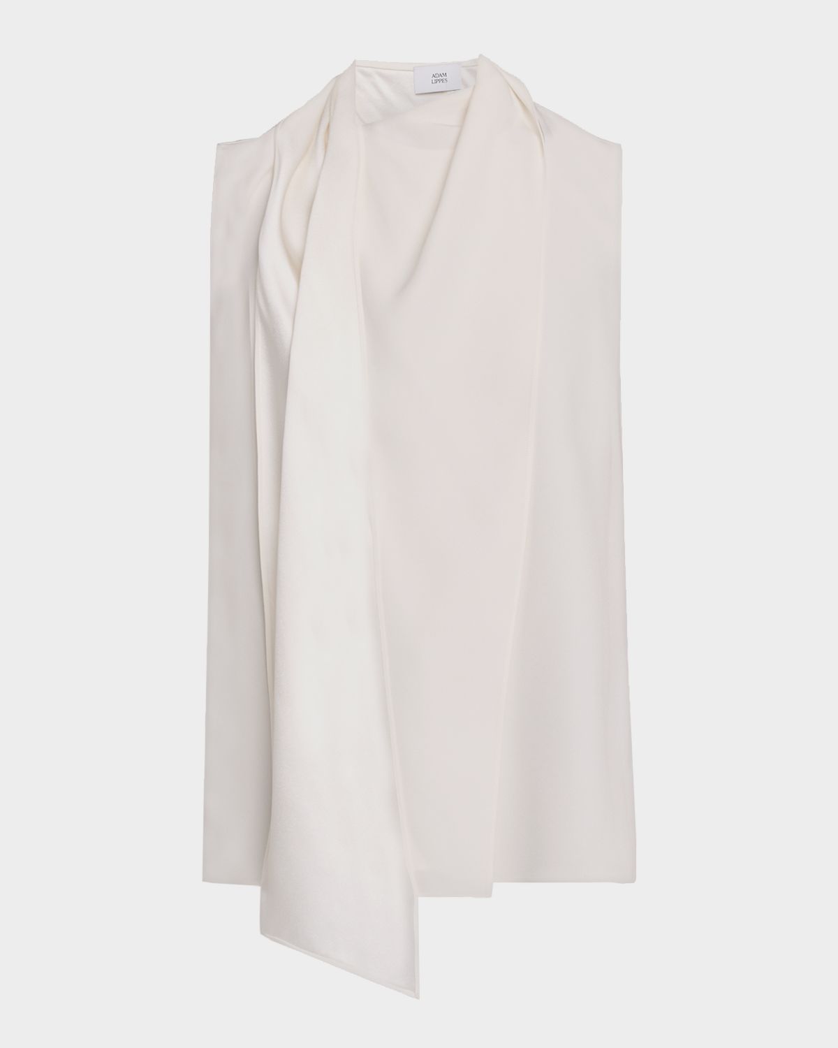 Adam Lippes Hana Asymmetric Scarf-Neck Blouse