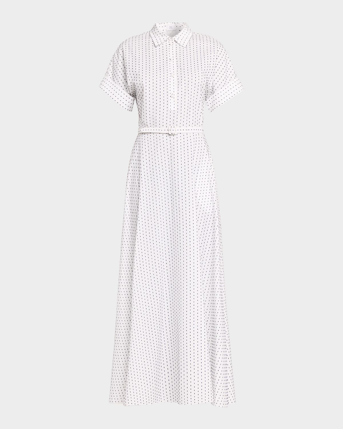 Adam Lippes Sadie Cotton Jacquard Belted Midi Shirtdress