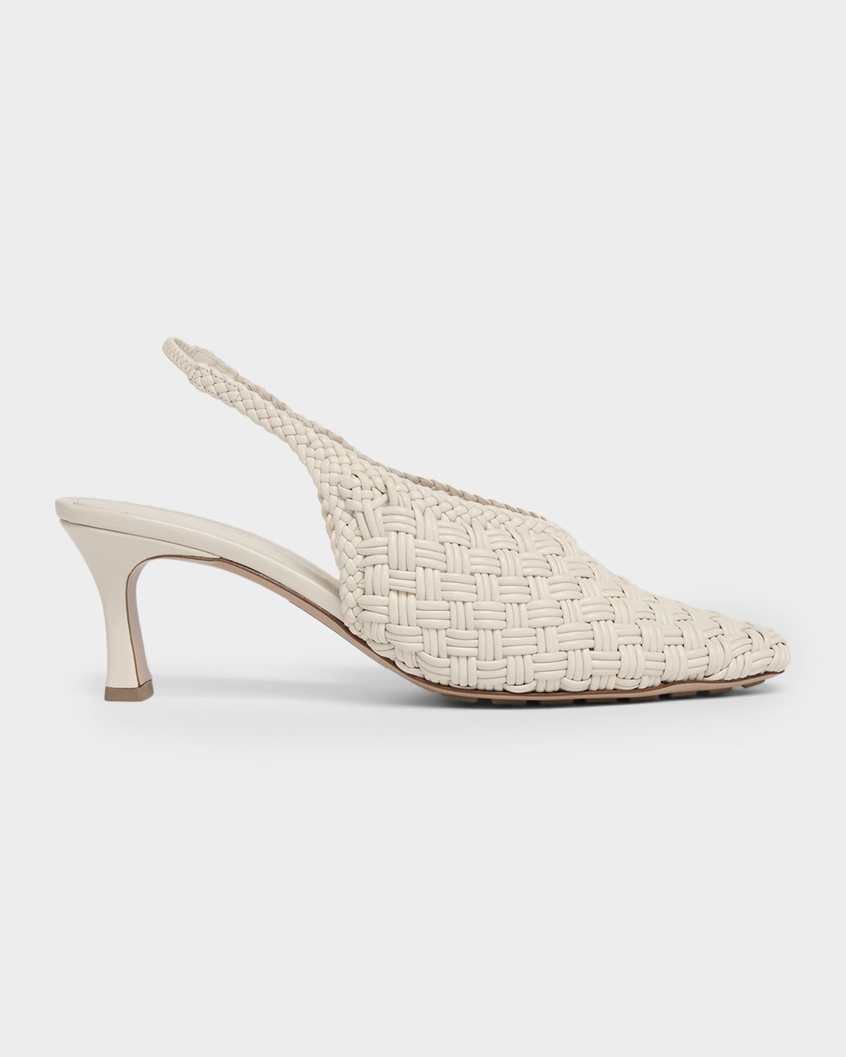 Bottega Veneta Sofia Intreccio Leather Slingback Pumps