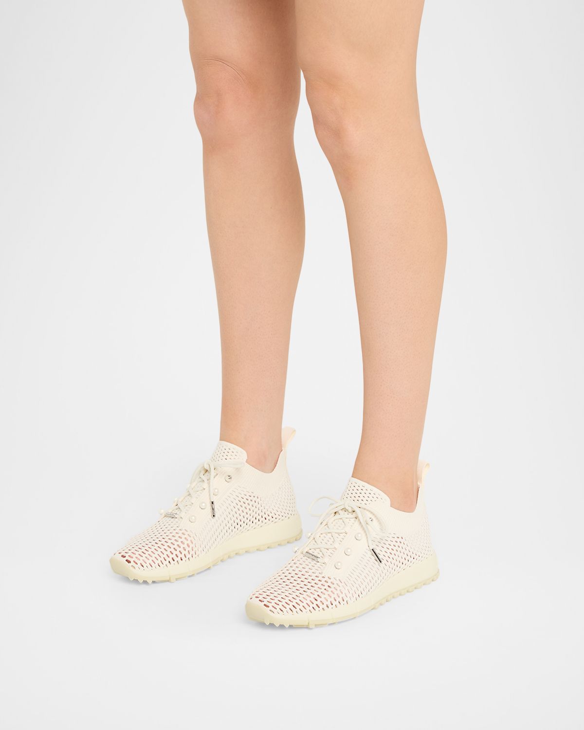 Jimmy Choo Veles Crochet-Knit Low-Top Trainers