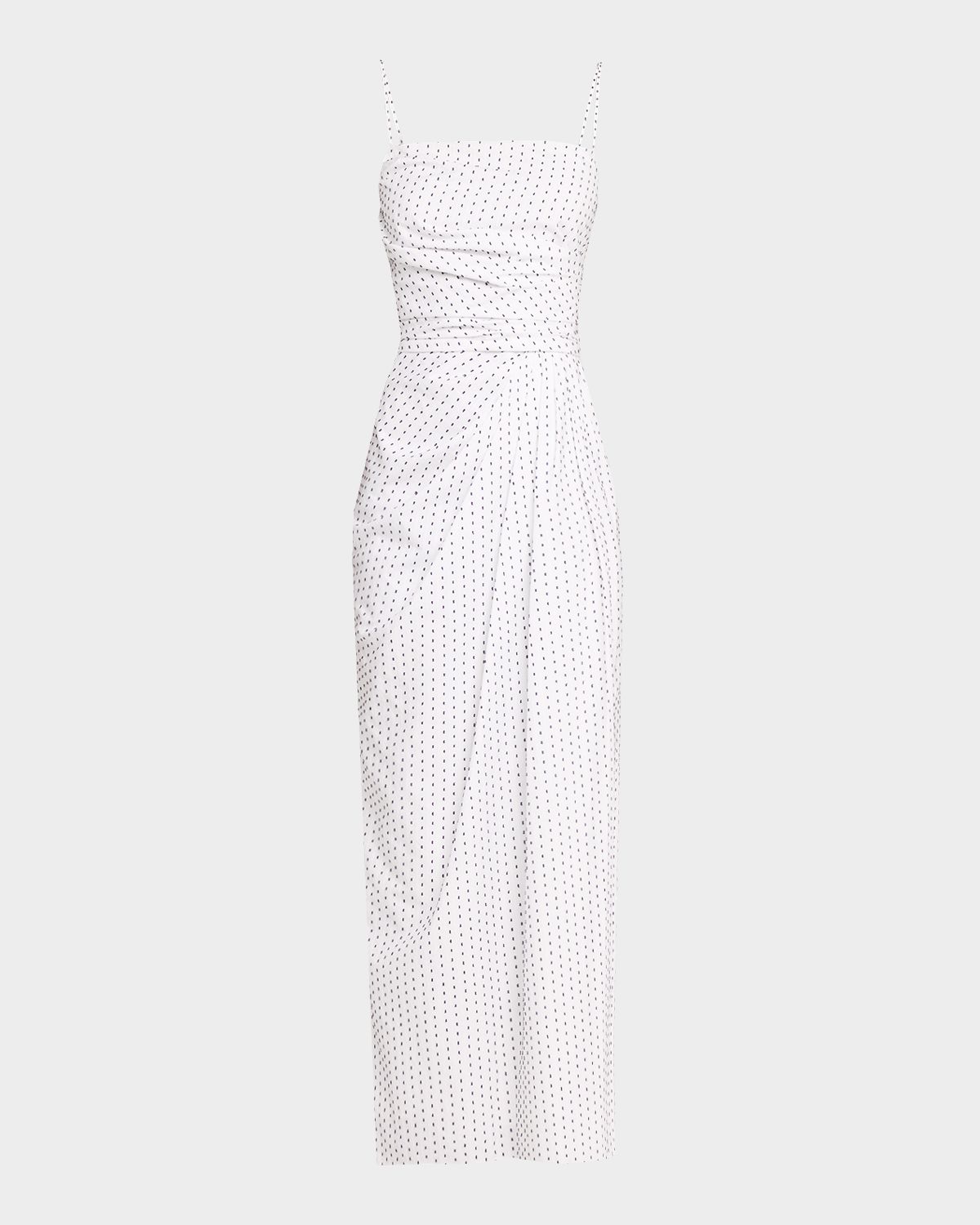 Adam Lippes Cari Polka Dot Gathered Midi Dress