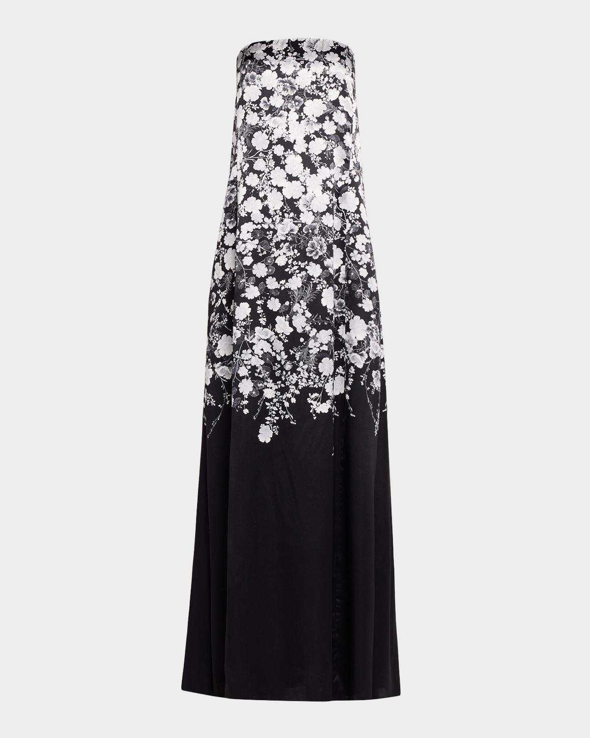 Adam Lippes Marais Two-Tone Floral Strapless Column Dress
