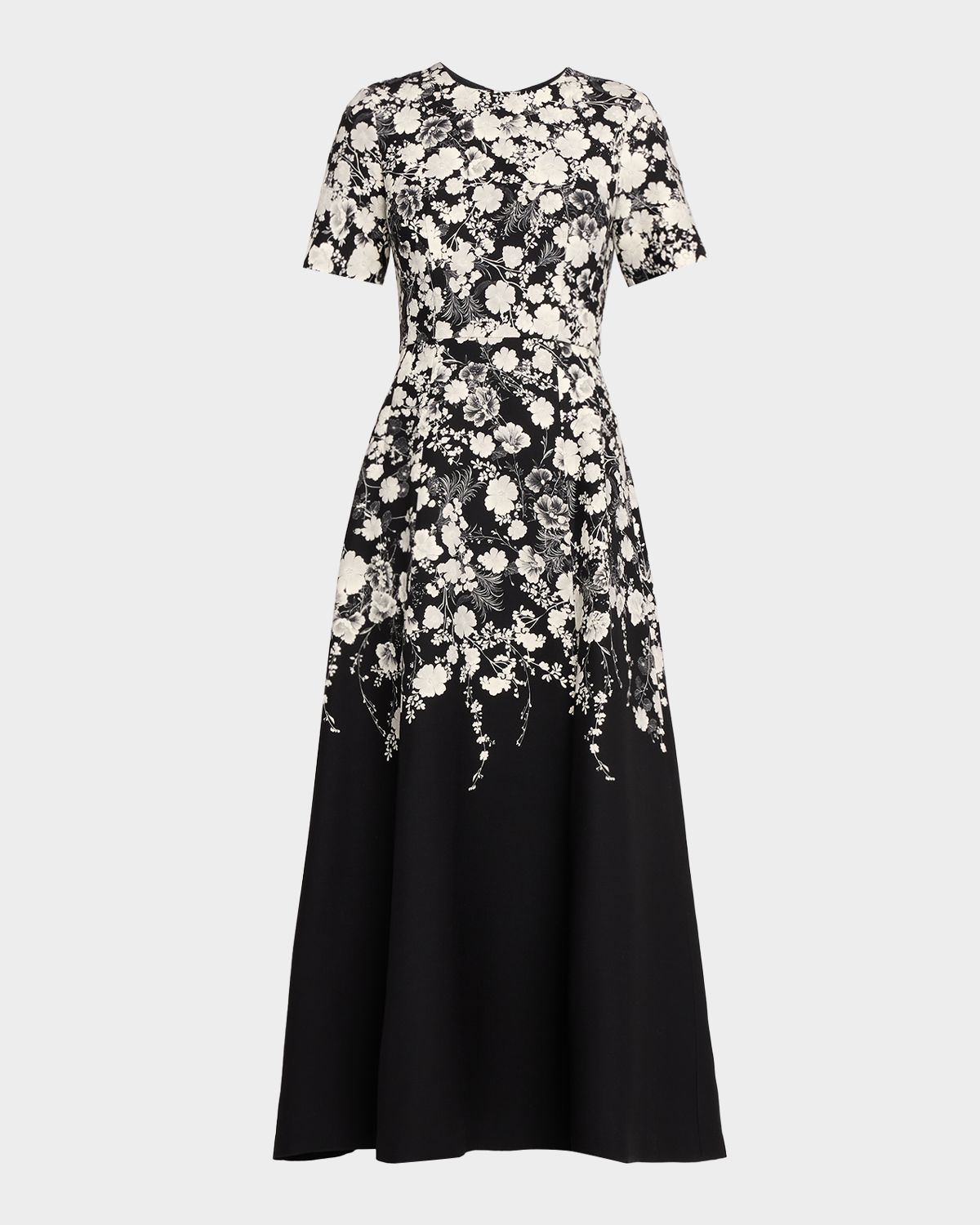 Adam Lippes Evangeline Two-Tone Floral Midi Dress