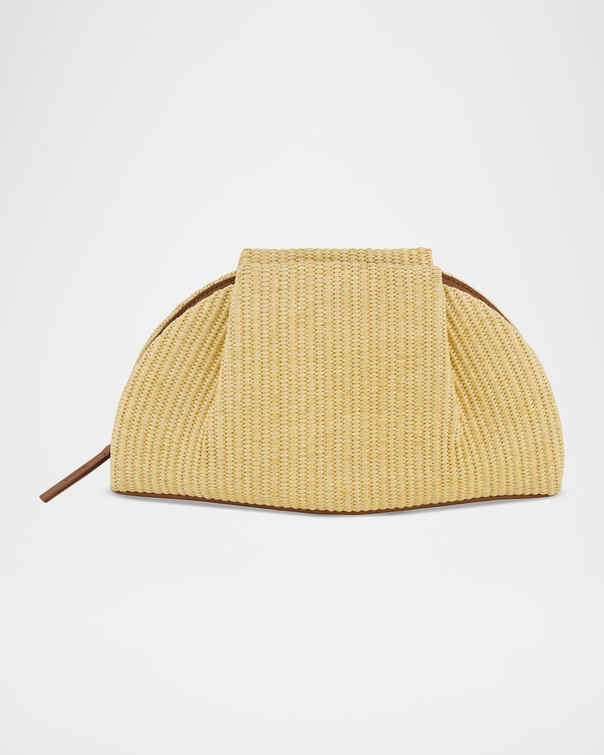 Vince Ava Pleated Faux Raffia Clutch Bag