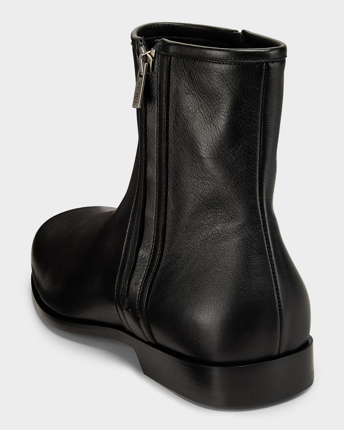 Loewe Men 's Bobine Leather Side-Zip Ankle Boots