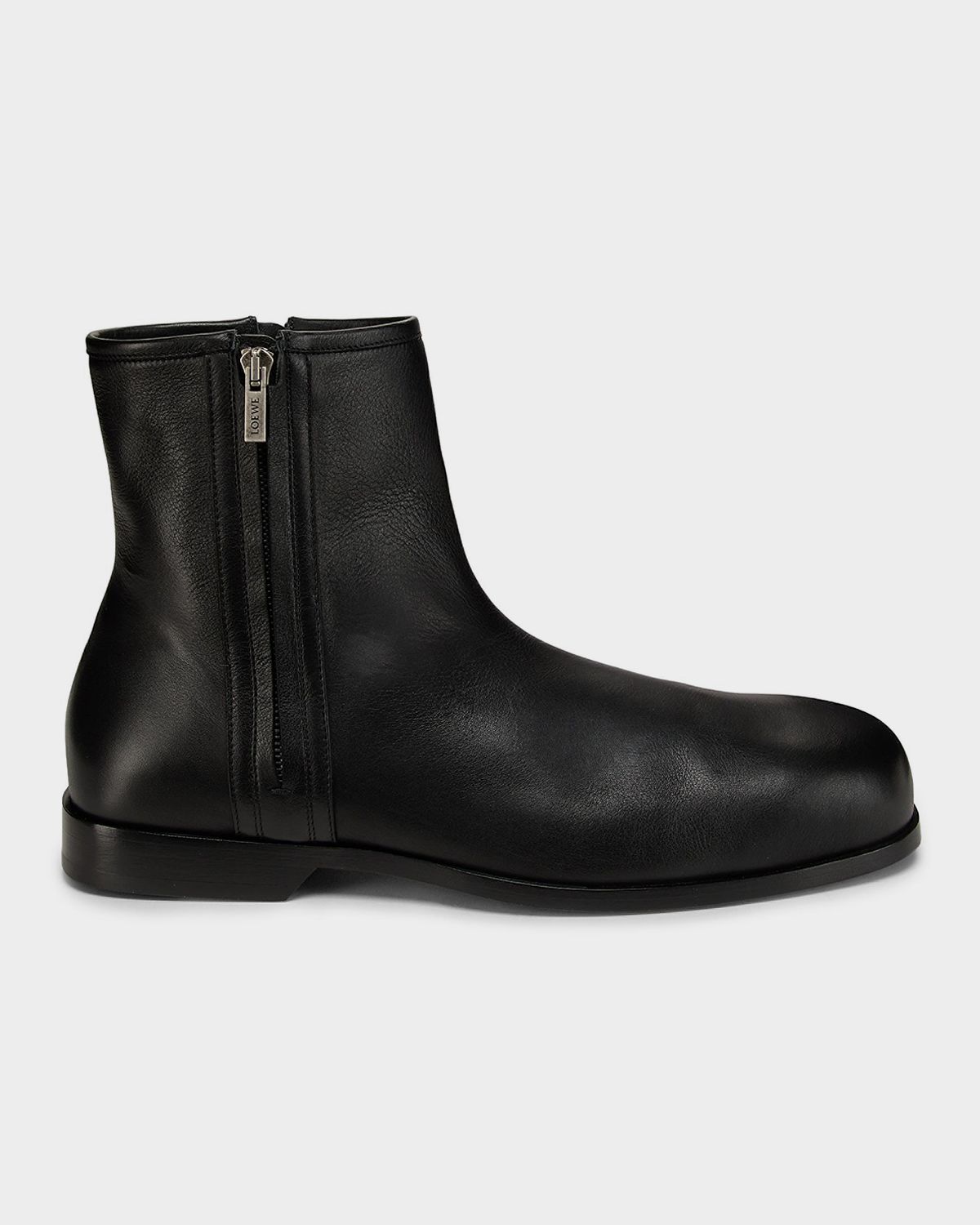 Loewe Men 's Bobine Leather Side-Zip Ankle Boots