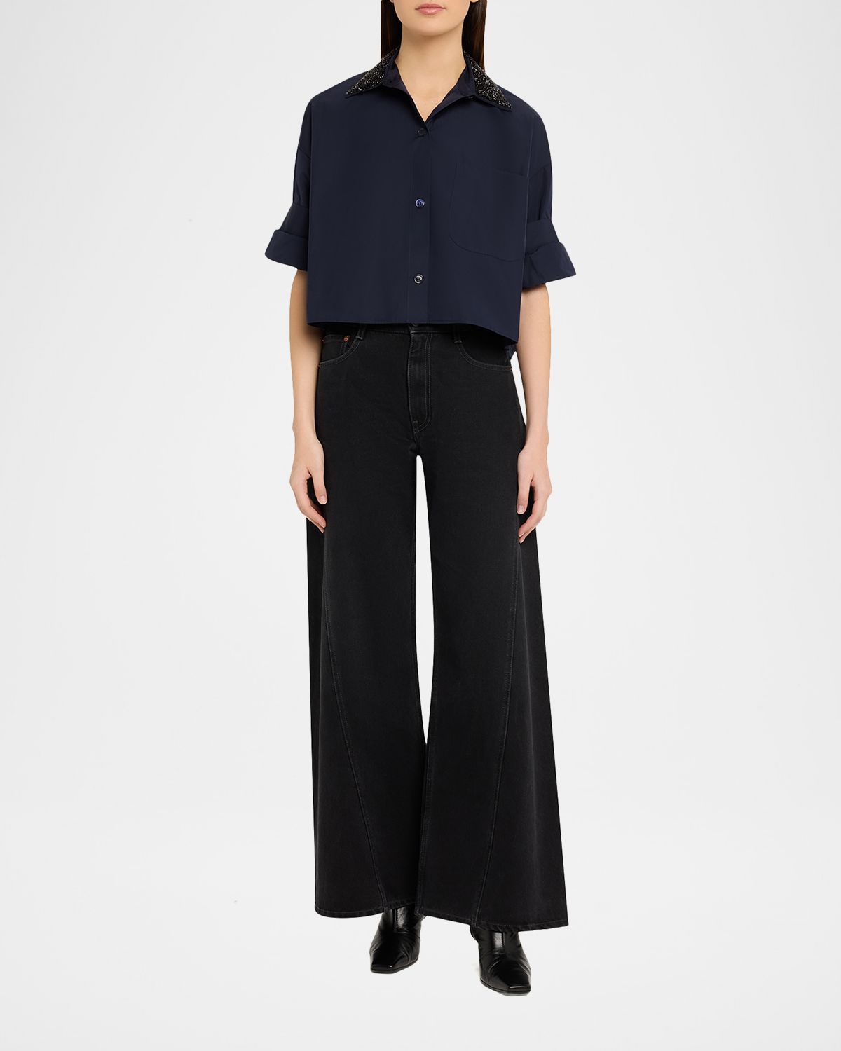 TWP Next Ex Shirt with Crystal-Embellished Collar