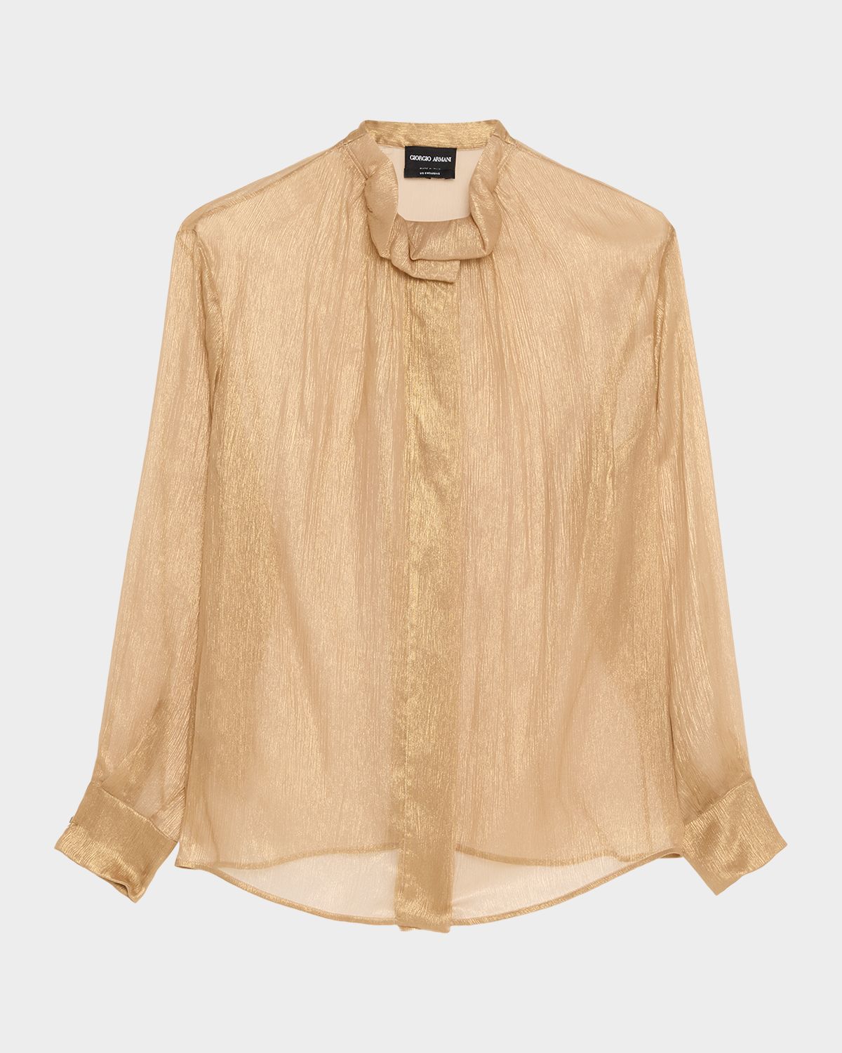 Giorgio Armani Metallic Silk Button-Down Shirt