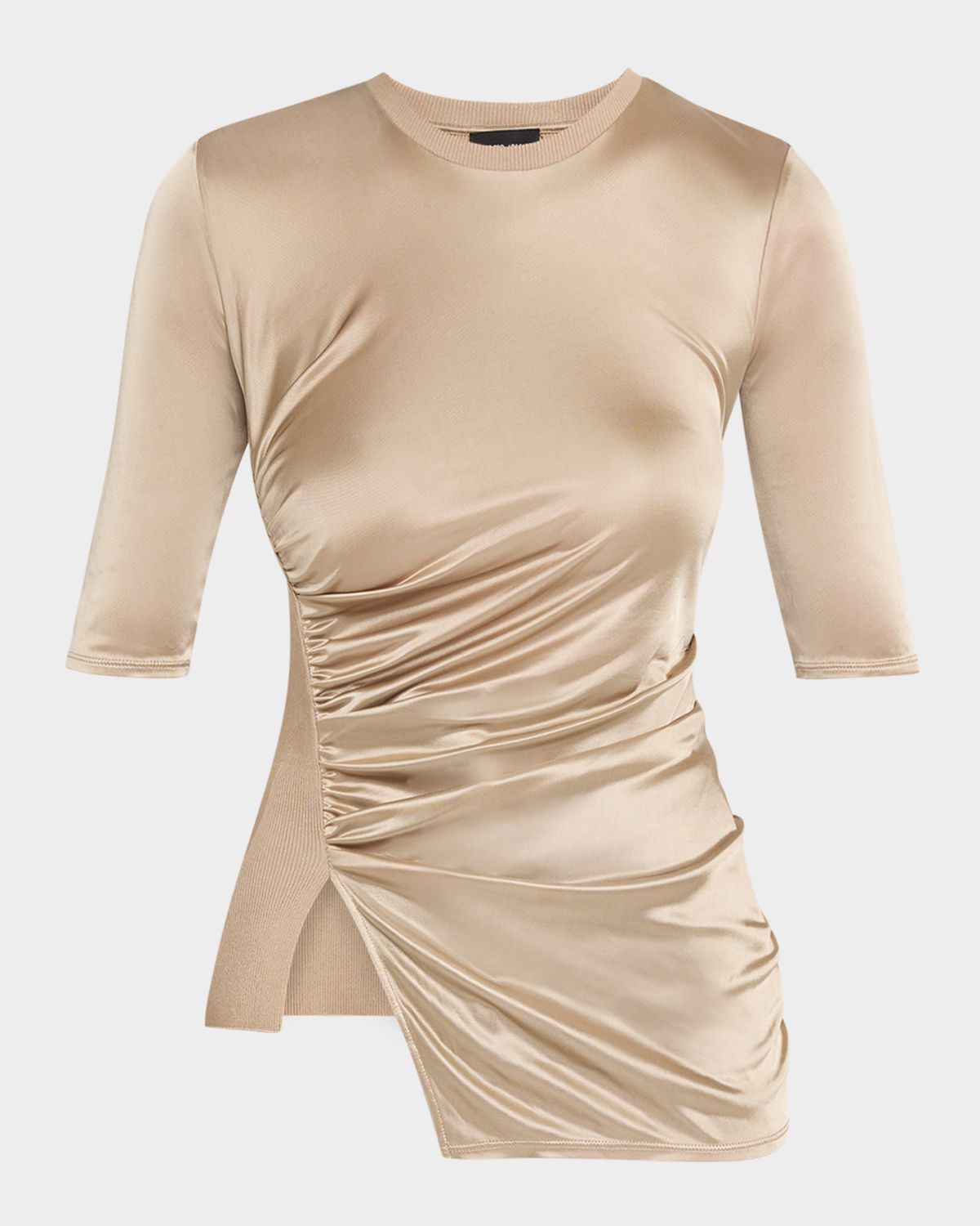 Giorgio Armani Draped Jersey Short-Sleeve Top