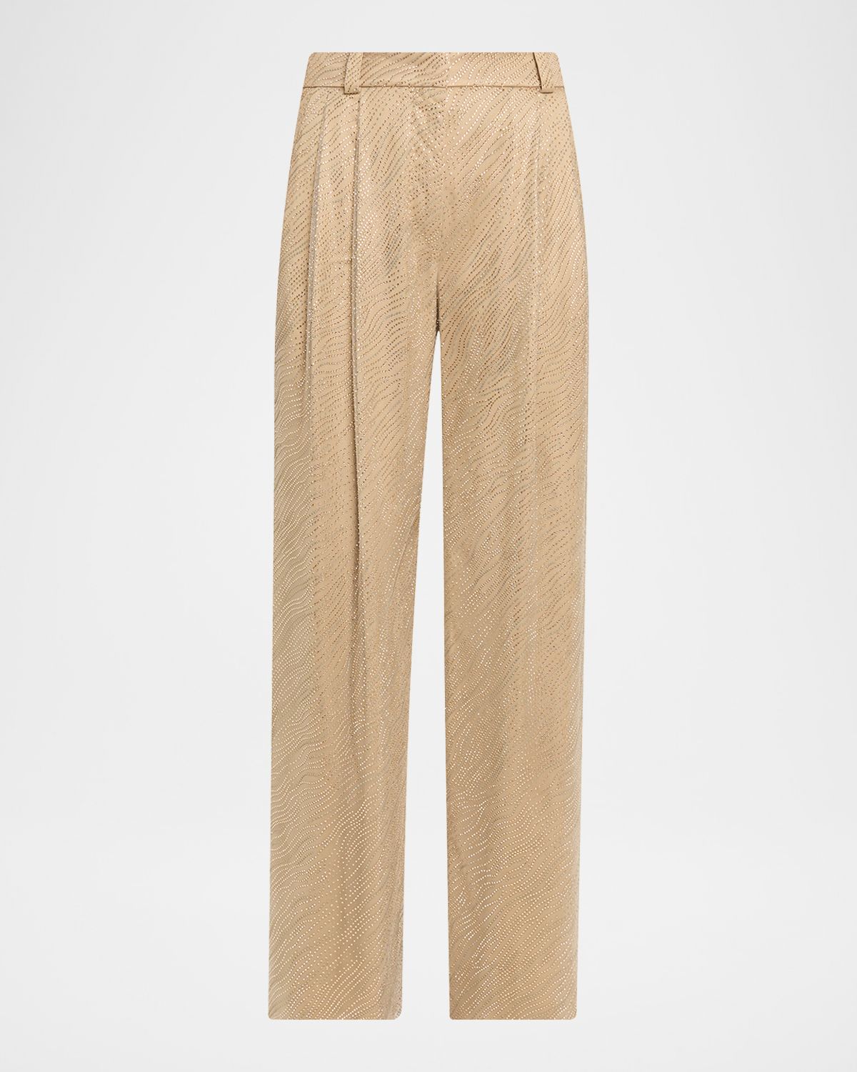 Giorgio Armani Embellished Pleated Straight-Leg Pants