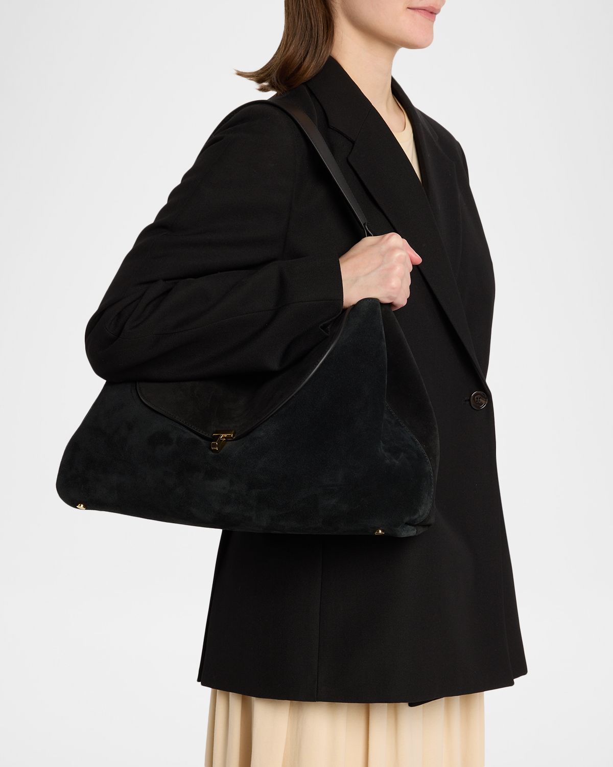 Toteme T-Lock Suede Shoulder Bag | Thumbnail 6