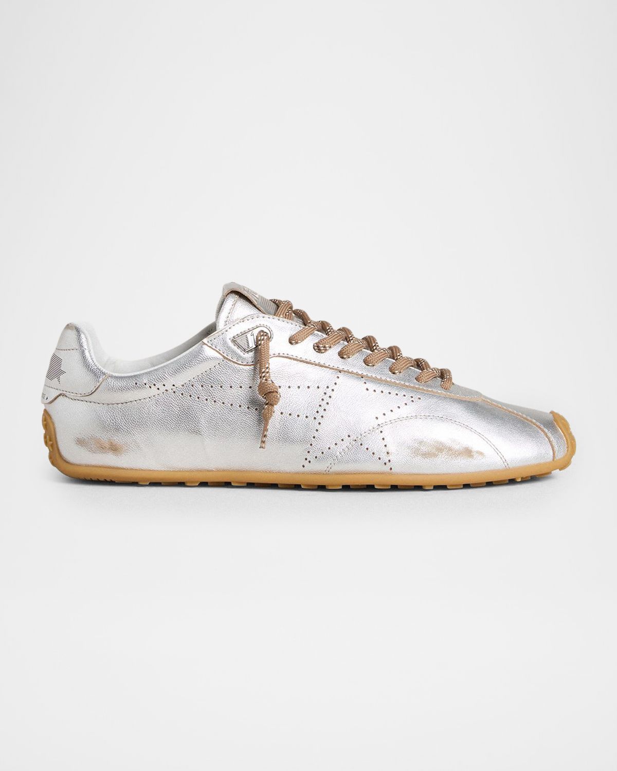 Golden Goose Marathon Speed Metallic Leather Low-Top Sneakers