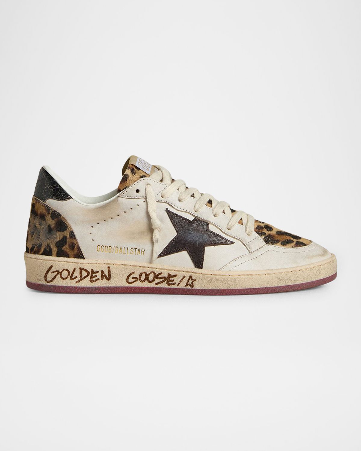 Golden Goose Ball Star Mixed Leather Low-Top Sneakers