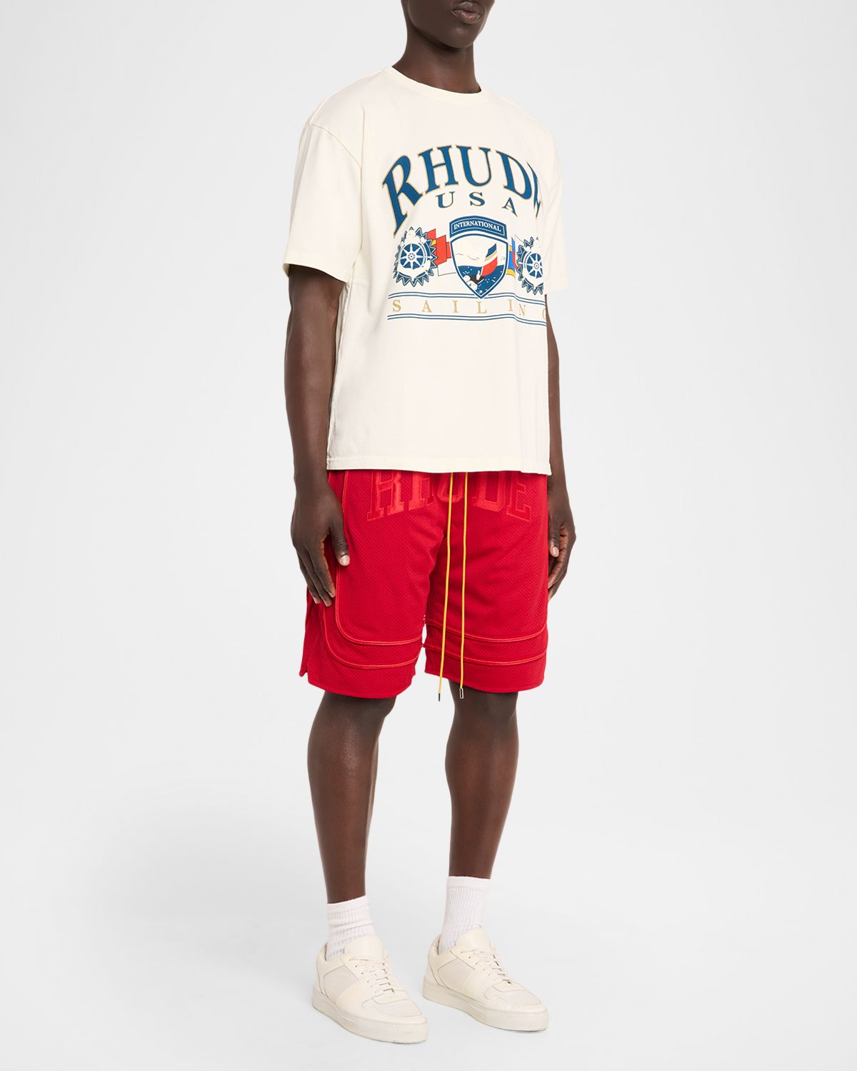 Rhude Men 's USA Sailing Icon Cotton T-Shirt