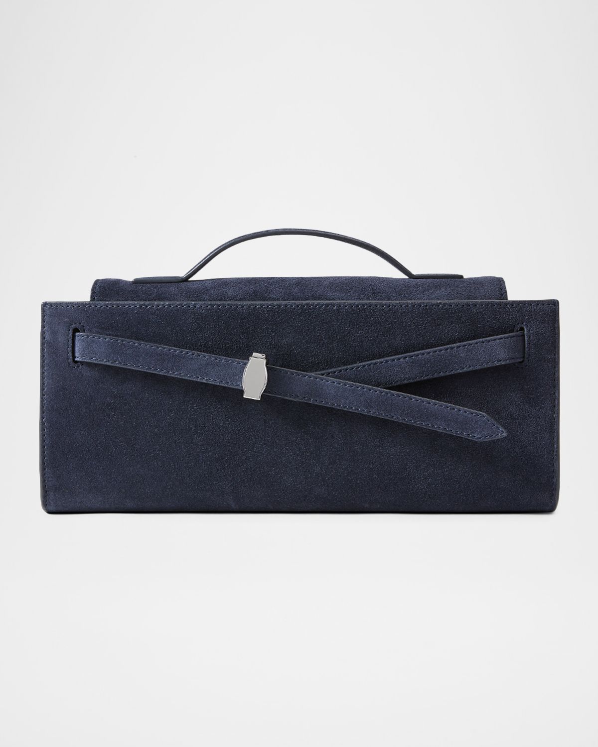 Veronica Beard Dash Belted Suede Top-Handle Bag