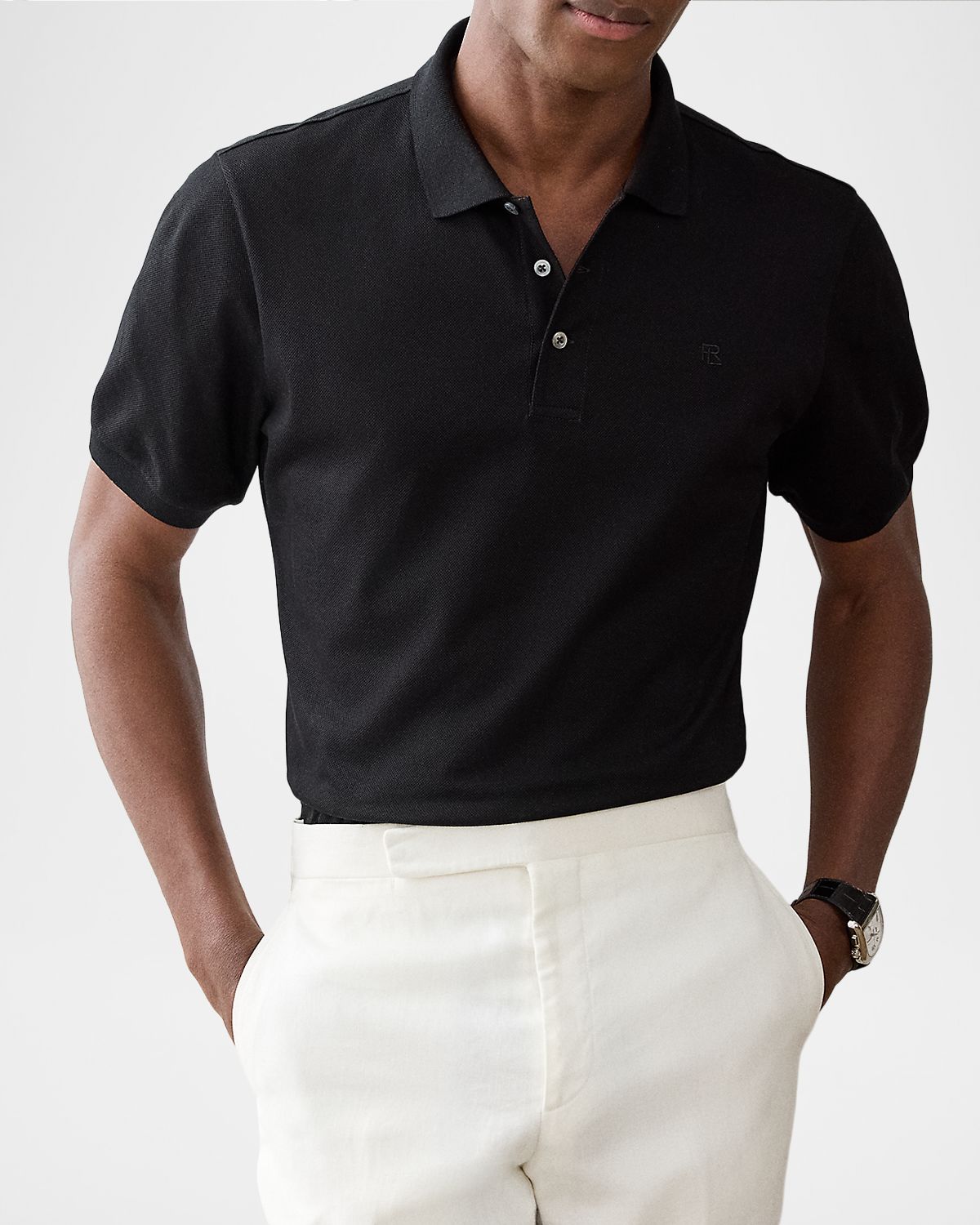 Ralph Lauren Purple Label Men 's Embroidered-RL Cotton Piqué Polo Shirt | Thumbnail 4