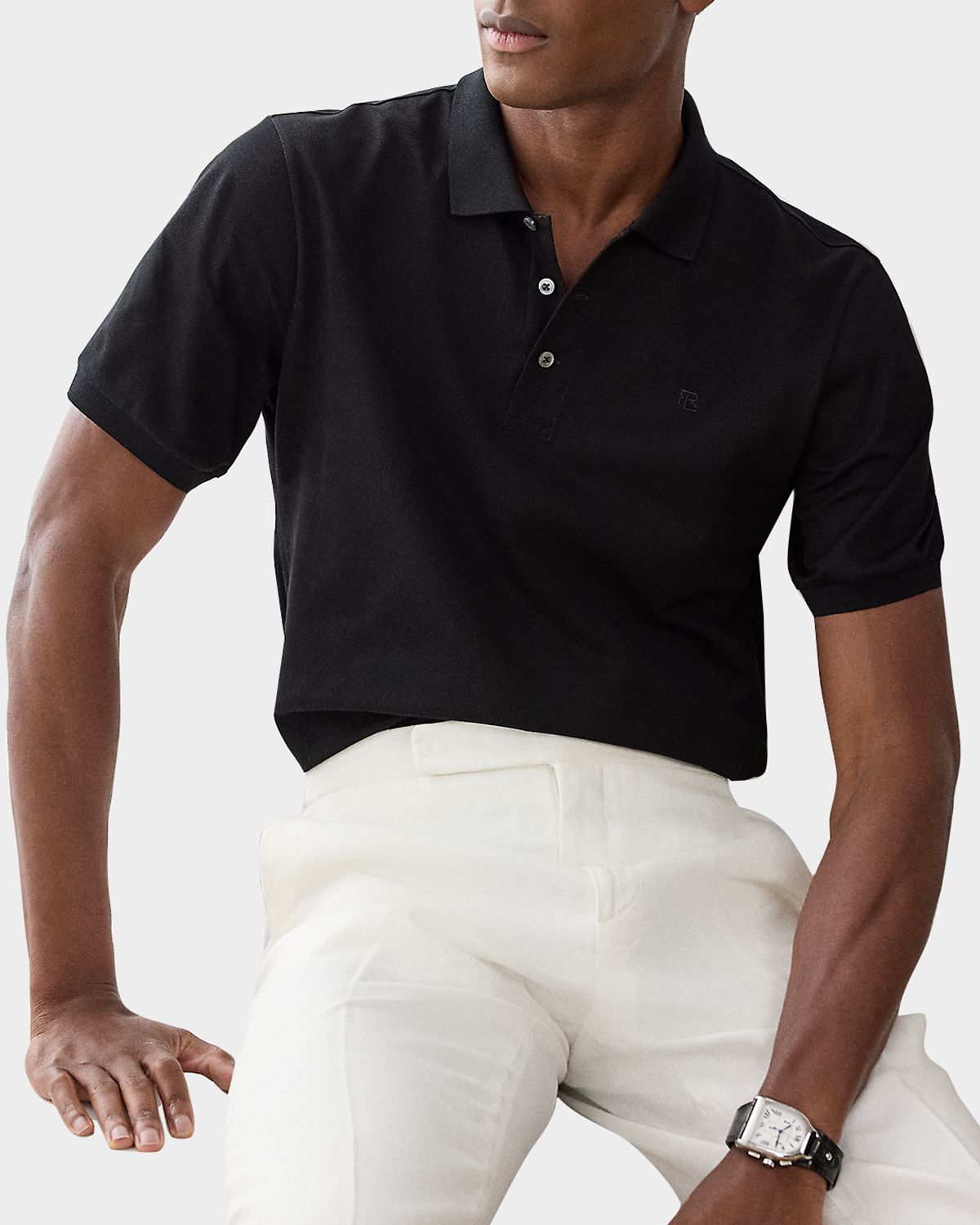 Ralph Lauren Purple Label Men 's Embroidered-RL Cotton Piqué Polo Shirt | Thumbnail 6