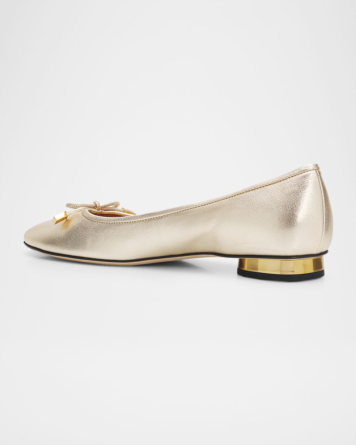 Tod 's Metallic Leather Ballerina Flats