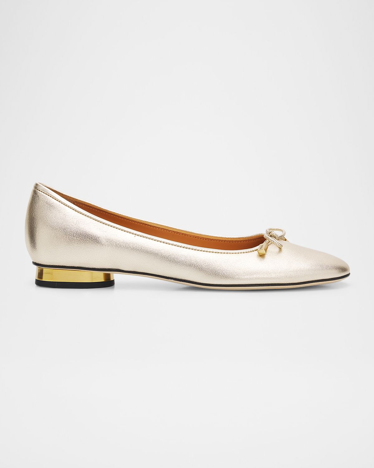 Tod 's Metallic Leather Ballerina Flats