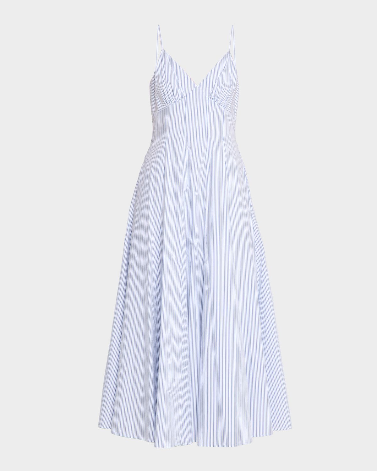 Rosie Assoulin Striped Cotton Poplin Cami Maxi Dress