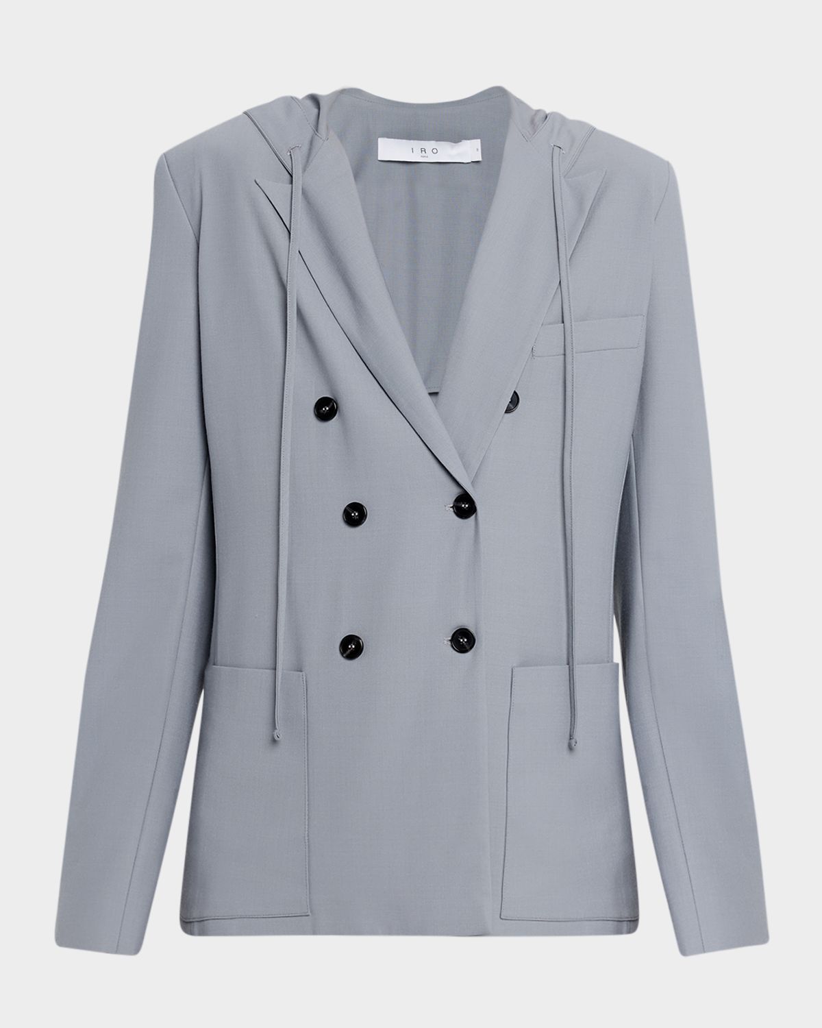 Iro Alula Double-Breasted Hooded Blazer